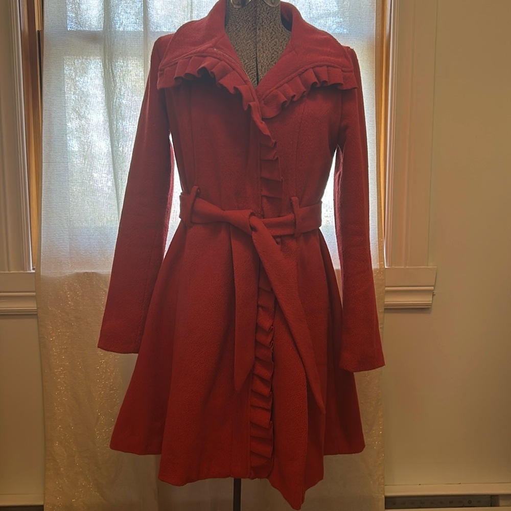 Steve Madden red wool blend coat sz S